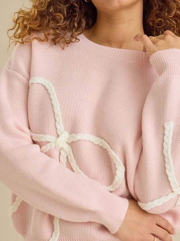 Braided Bow Mama Sweater Detail 2 - ALTAR'D STATE KIDS