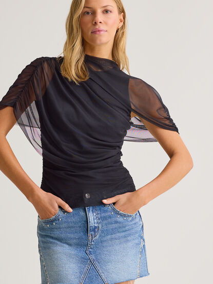 Kael Mesh Shawl Wrap Top - AS Kids