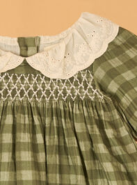 Haven Peter Pan Gingham Baby Dress Detail 2 - AS Kids