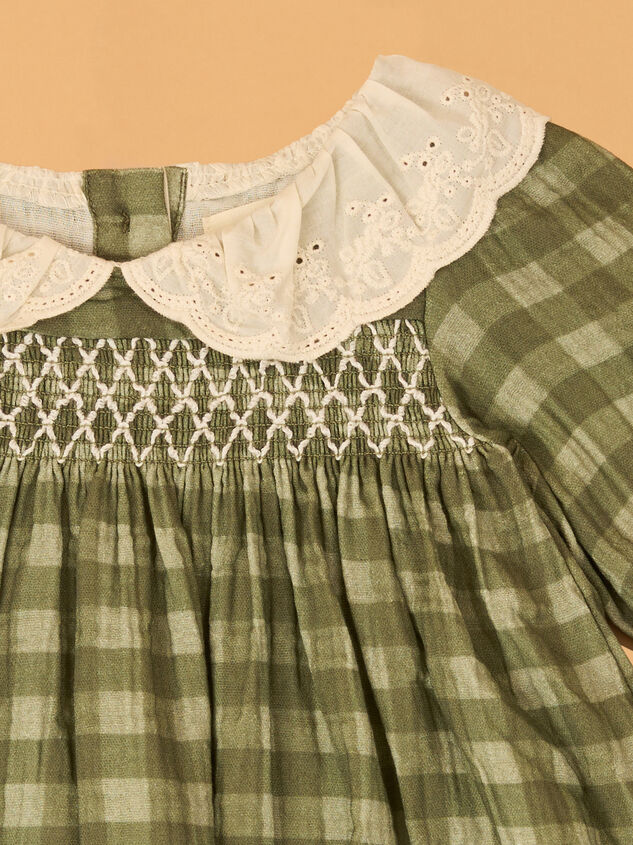 Haven Peter Pan Gingham Baby Dress Detail 2 - AS Kids
