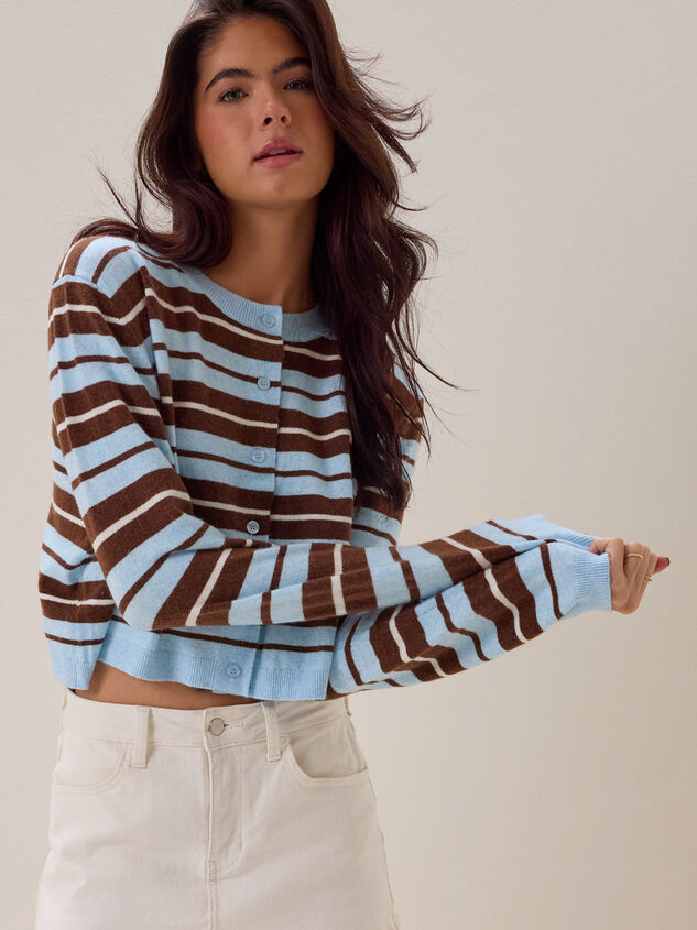 Londyn Multi Stripe Button Up Cardigan - AS Kids