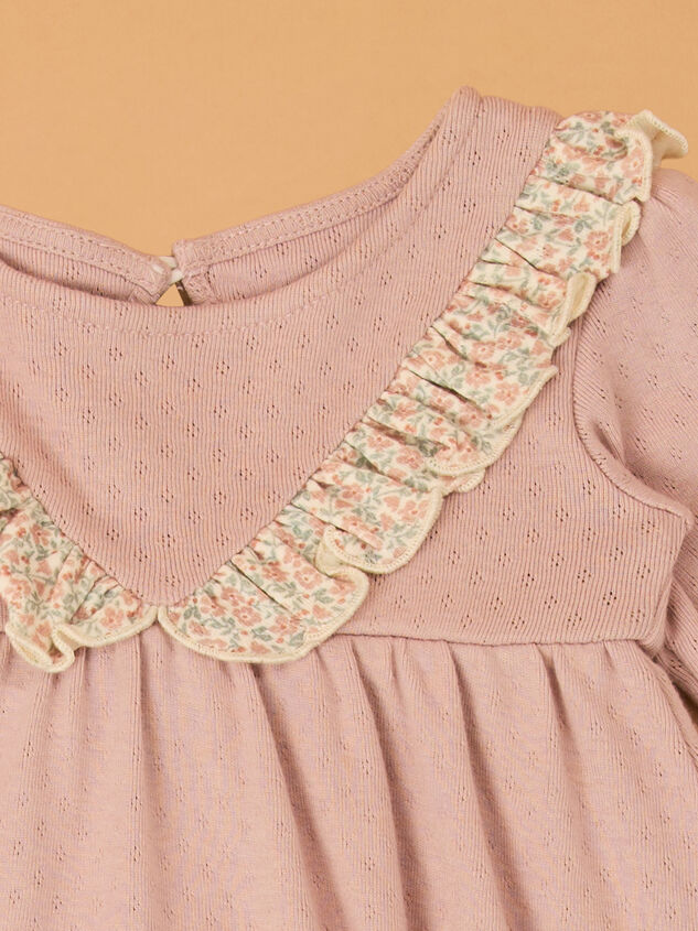 Kate Floral Pointelle Dress Detail 3 - AS Kids