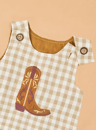 Cody Gingham Shortall by Mudpie Detail 2 - ALTAR'D STATE KIDS