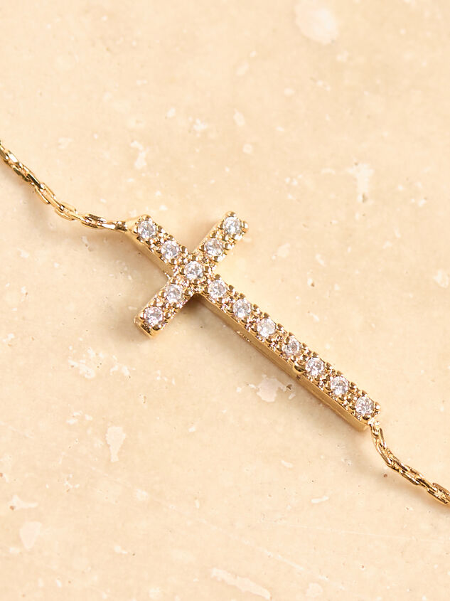18K Gold Dipped Crystal Cross Necklace Detail 3 - ALTAR'D STATE KIDS