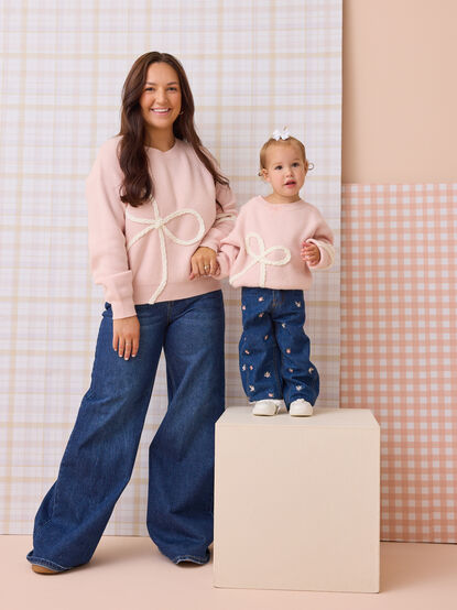 Briar Braided Bow Mama Sweater - AS Kids