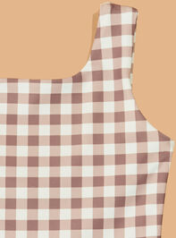 Lena Gingham Unitard Detail 2 - AS Kids