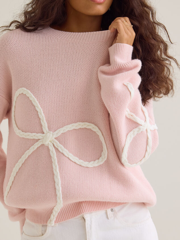 Briar Braided Bow Mama Sweater Detail 4 - AS Kids