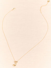 18K Gold J Bubble Monogram Necklace Detail 2 - AS Kids