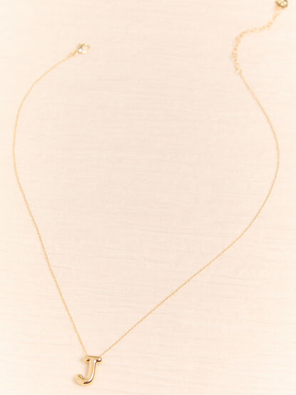 18K Gold J Bubble Monogram Necklace - AS Kids