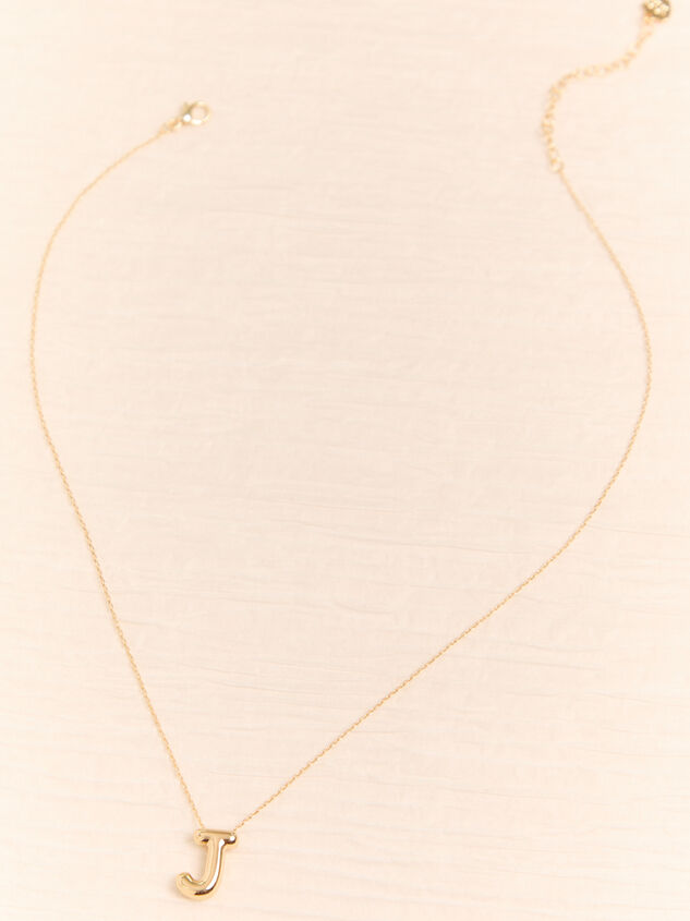 18K Gold J Bubble Monogram Necklace Detail 2 - AS Kids