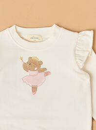 Ballet Bear Ruffle Sweatshirt Detail 2 - ALTAR'D STATE KIDS