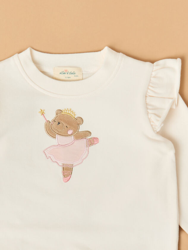 Ballet Bear Ruffle Sweatshirt Detail 2 - ALTAR'D STATE KIDS