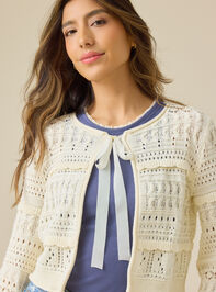 Elizabeth Pointelle Tie Front Top Detail 3 - ALTAR'D STATE KIDS