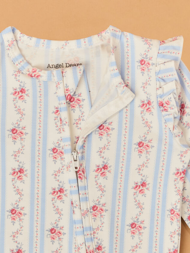 Anna Floral Striped Footie Detail 3 - AS Kids