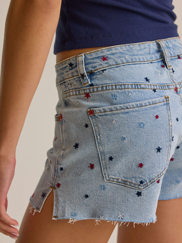 Scout Embroidered Denim Shorts Detail 6 - AS Kids