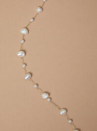 Dainty Pearl Stone Choker Necklace Detail 2 - ALTAR'D STATE KIDS