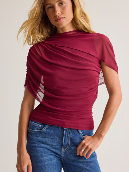 Kael Mesh Shawl Wrap Top - AS Kids