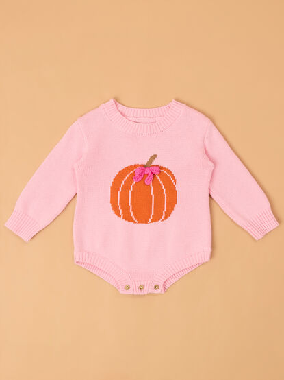Hazel Pumpkin Sweater Bubble By Mudpie - AS Kids