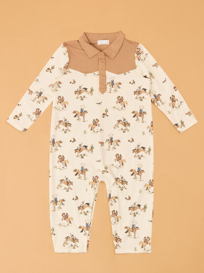 Horse Wrangler Long Sleeve Romper - AS Kids