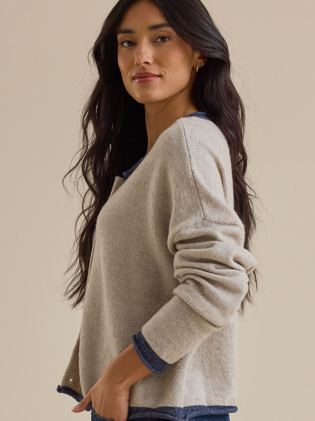 Skyla Contrast Roll Neck Cardigan Detail 4 - ALTAR'D STATE KIDS