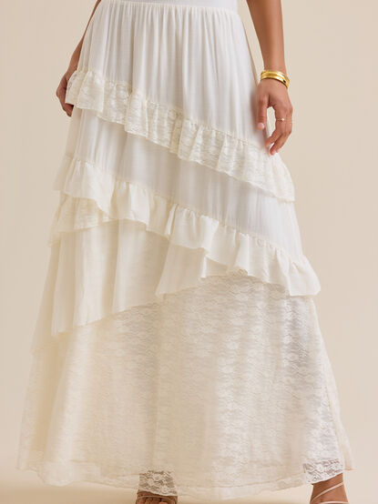Evangeline Asymmetrical Tiered Maxi Skirt - ALTAR'D STATE KIDS