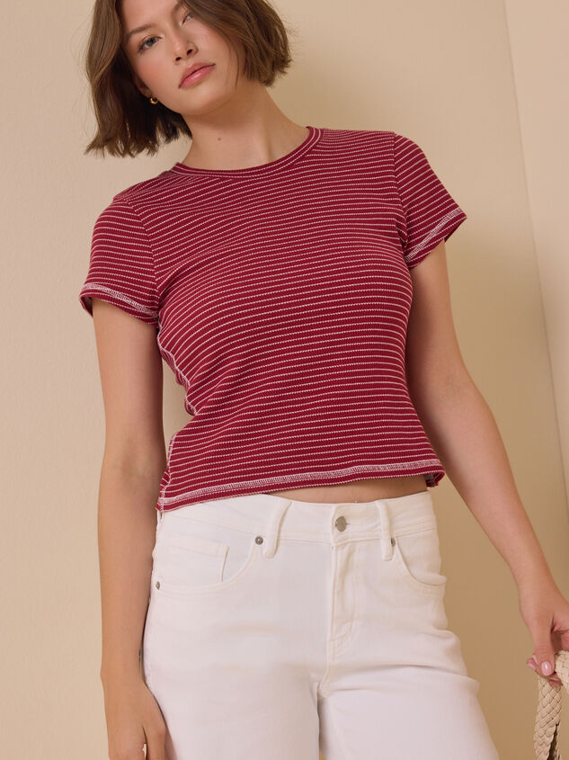 Campbell Stripe Crop Tee Detail 5 - ALTAR'D STATE KIDS