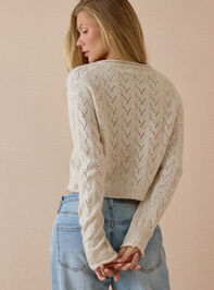 Elara Pointelle Button Up Cardigan Detail 4 - AS Kids