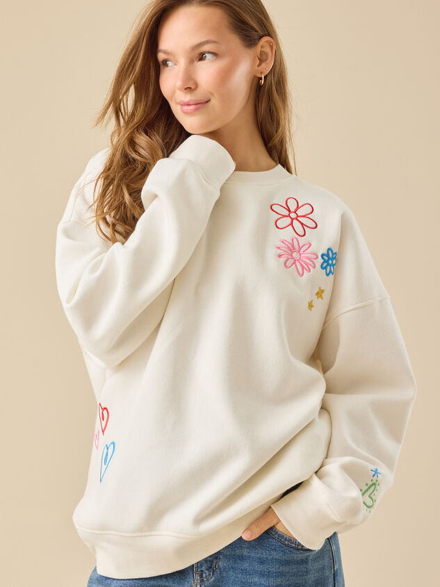 Make Heaven Crowded Graphic Sweatshirt Detail 5 - ALTAR'D STATE KIDS