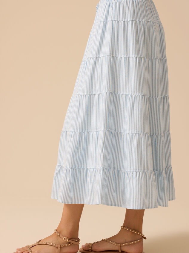 Lucy Striped Linen Skirt Detail 4 - ALTAR'D STATE KIDS