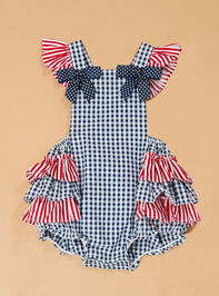 Star-Spangled Gingham Ruffle Sunsuit - AS Kids