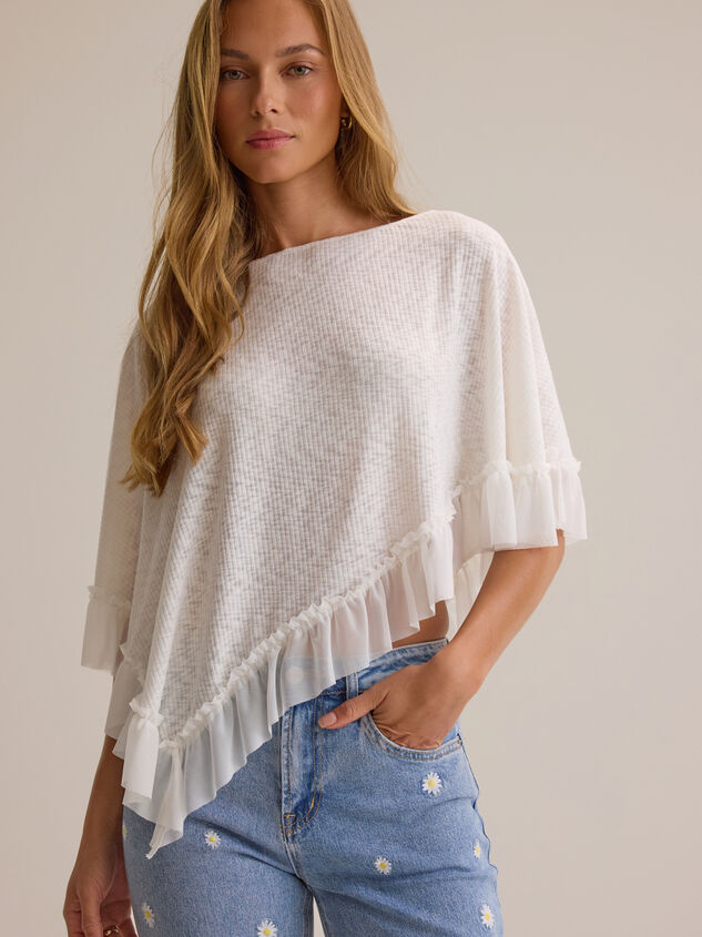 Sloane Asymmetrical Ruffle Poncho Detail 3 - ALTAR'D STATE KIDS