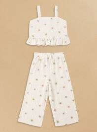 Kayli Embroidered Daisy Top and Pant Set By Rylee + Cru - ALTAR'D STATE KIDS