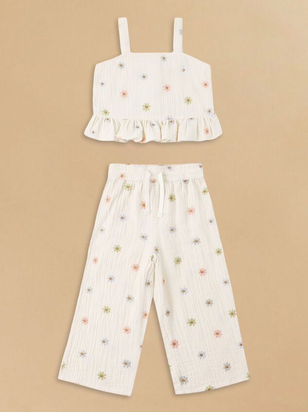 Kayli Embroidered Daisy Top and Pant Set By Rylee + Cru - ALTAR'D STATE KIDS