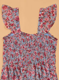 Ellie Floral Midi Dress & Necklace Detail 3 - AS Kids