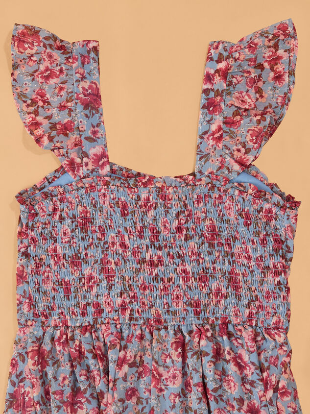 Ellie Floral Midi Dress & Necklace Detail 3 - AS Kids