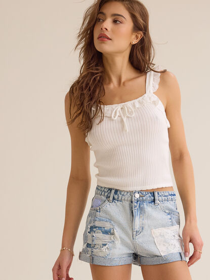 Carrie Patch Denim Shorts - ALTAR'D STATE KIDS