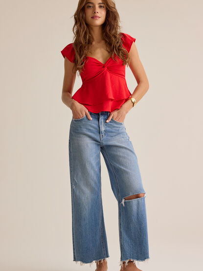 Cressida Flutter Sleeve Babydoll Top - AS Kids