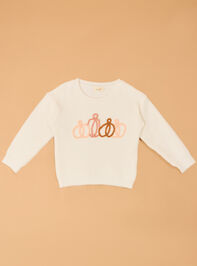 Peyton Pumpkin Top Stitch Sweater Detail 2 - AS Kids