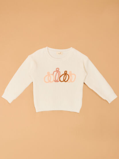 Peyton Pumpkin Top Stitch Sweater - AS Kids