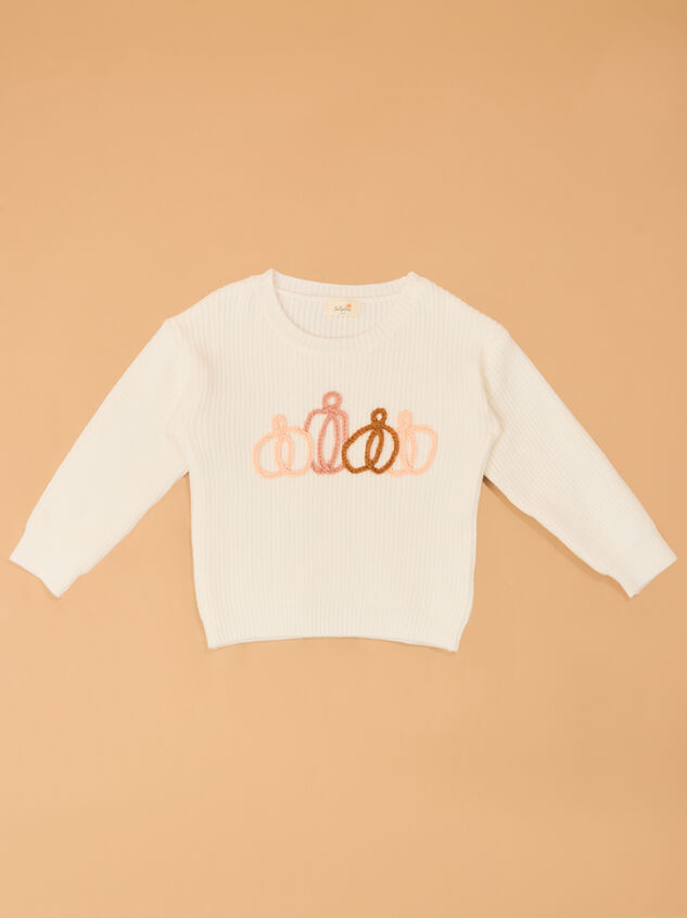 Peyton Pumpkin Top Stitch Sweater Detail 2 - AS Kids