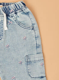 Sally Bow Denim Joggers Detail 2 - AS Kids