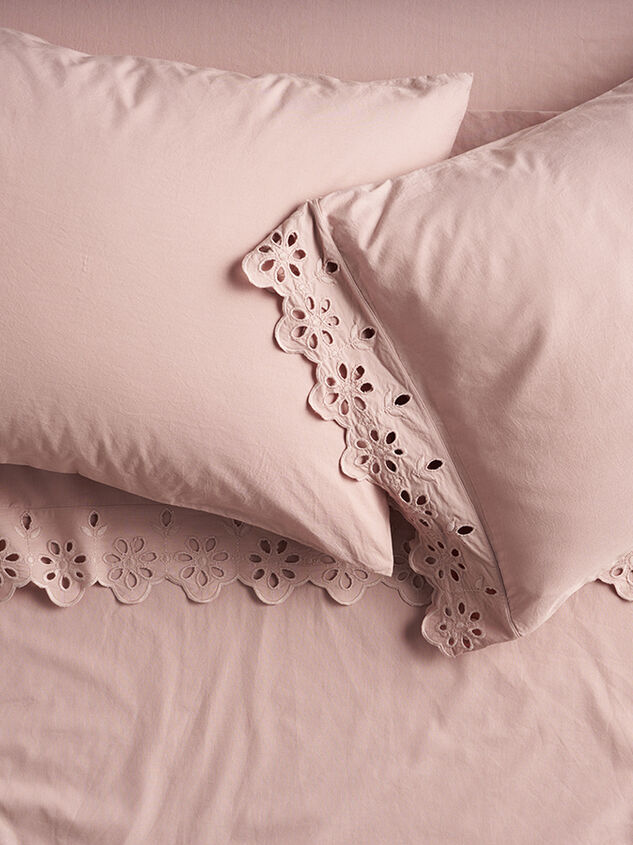 Jane Eyelet Cotton Single Pillowcase Detail 2 - ALTAR'D STATE KIDS