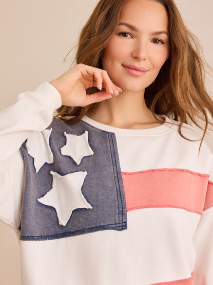 USA Flag Applique Pullover - ALTAR'D STATE KIDS