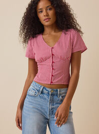 Wendy Gingham Button Front Top Detail 4 - ALTAR'D STATE KIDS