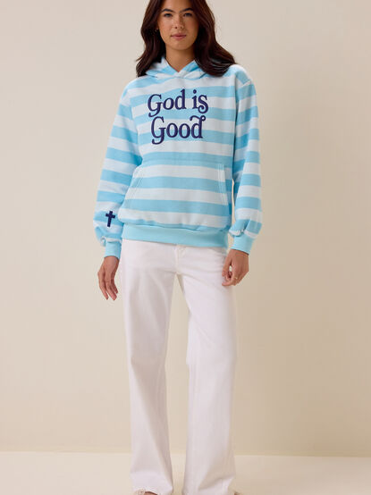 God Is Good Stripe Hoodie - AS Kids