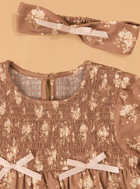 Elise Floral Puff Sleeve Dress Detail 2 - AS Kids