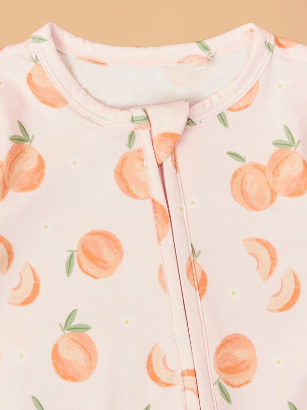 Sweet Peach Ruffle Back Footie Detail 2 - AS Kids