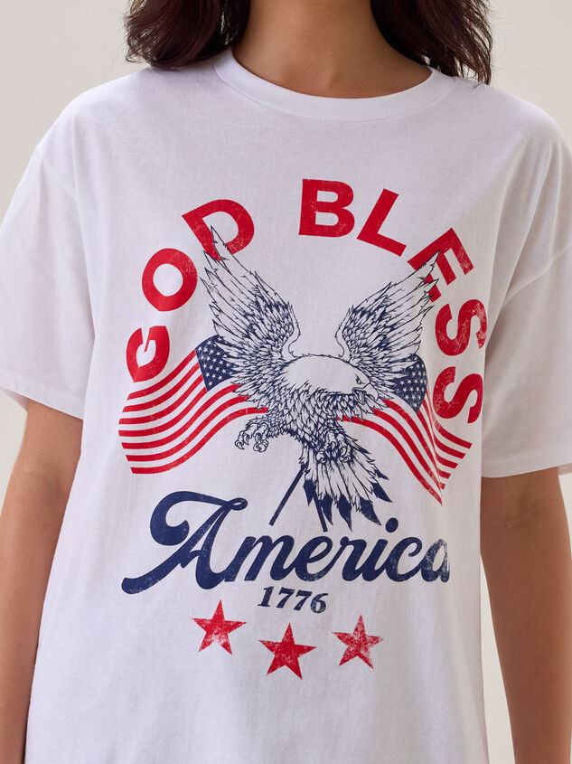 God Bless America Oversized Tee Detail 2 - AS Kids