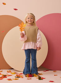 Florence Floral Embroidered Sweater Detail 3 - AS Kids