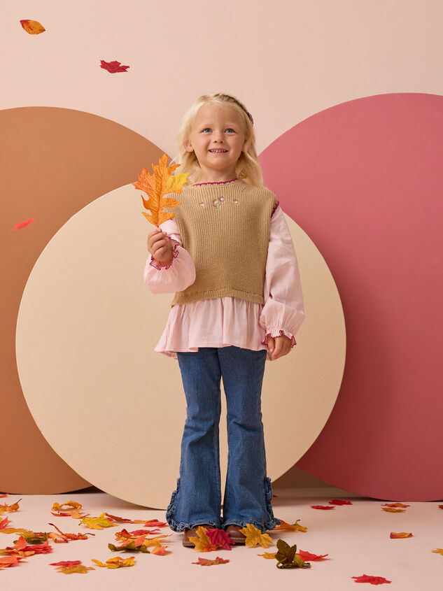 Florence Floral Embroidered Sweater Detail 3 - AS Kids